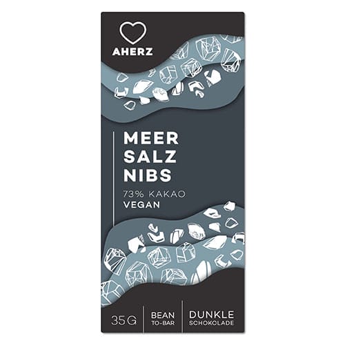 Kakaonibs und Meersalz Bean to Bar Schokoladentafel
