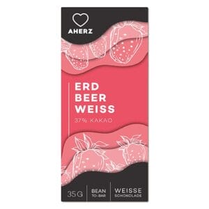 Erdbeerweiß Bean to Bar Schokoladentafel